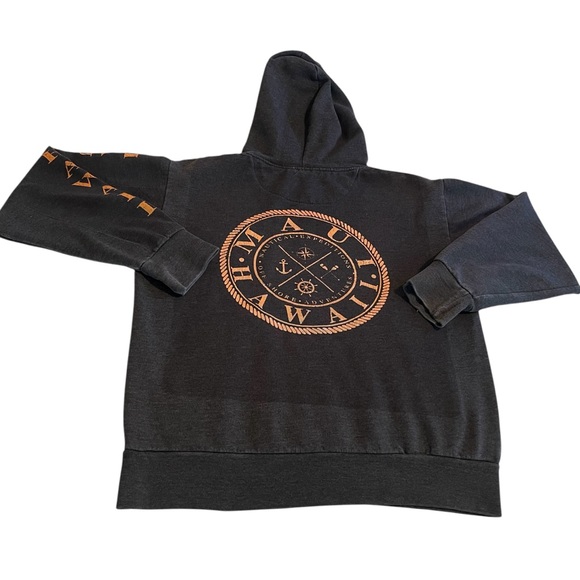 Maui Hawaii Hoodie Women‎ Medium Gray Sweatshirt Pullover Sweater Vacation Beach - Picture 1 of 10